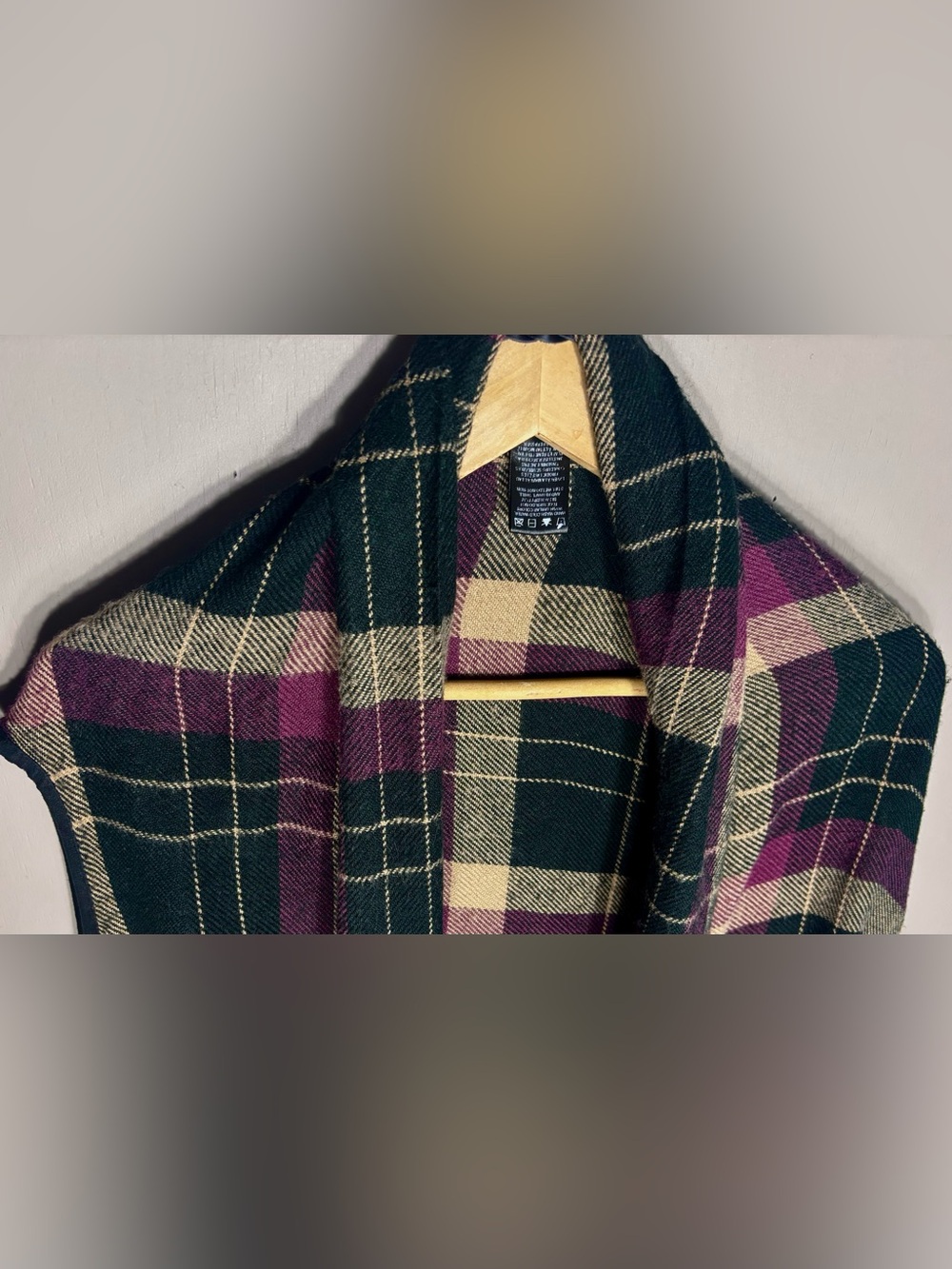 RW&CO. Plaid Flannel Poncho - Picture 3 of 10